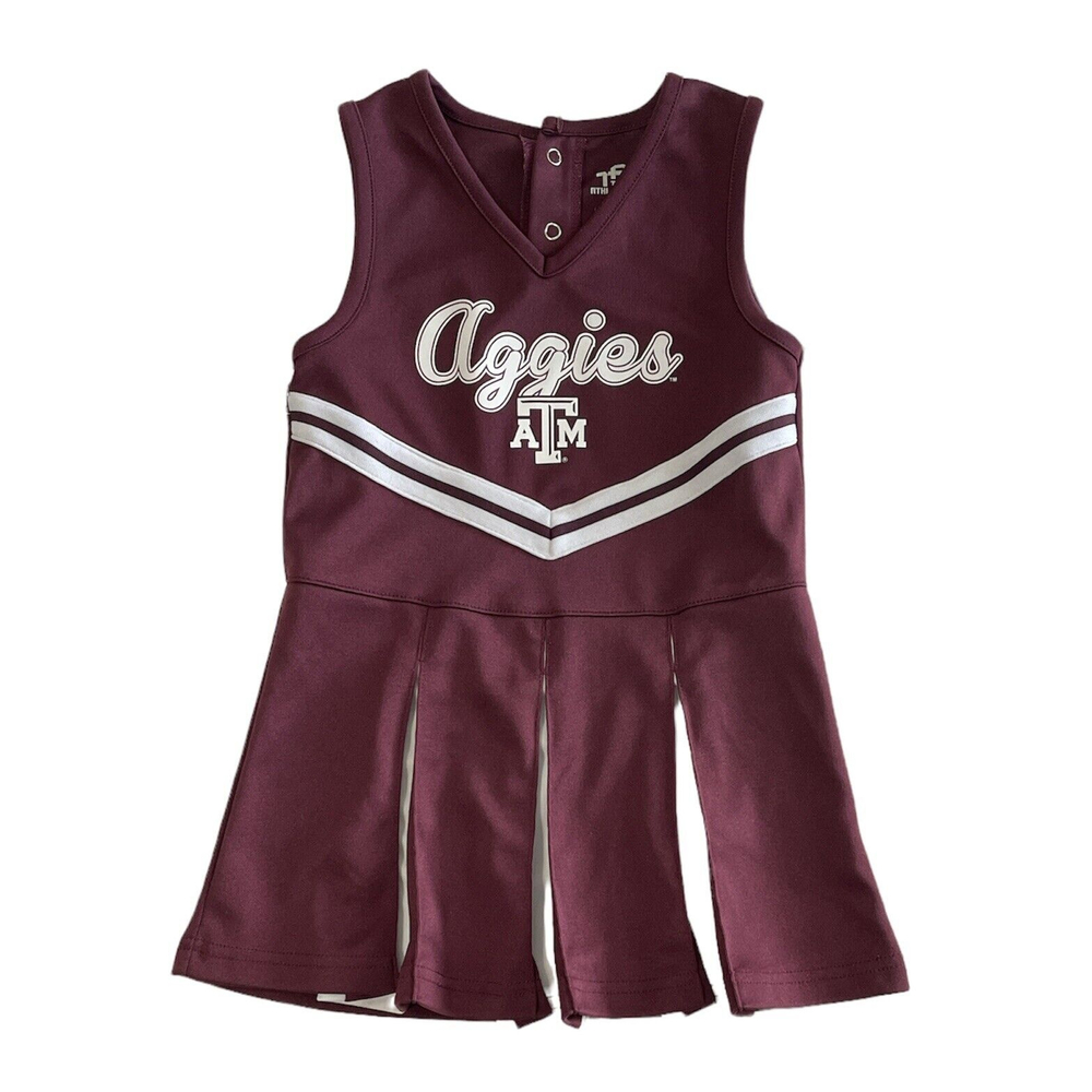 TEXAS A&M AGGIES Maroon White Cheerleading Uniform Outfit Dress Toddler Girl 4T